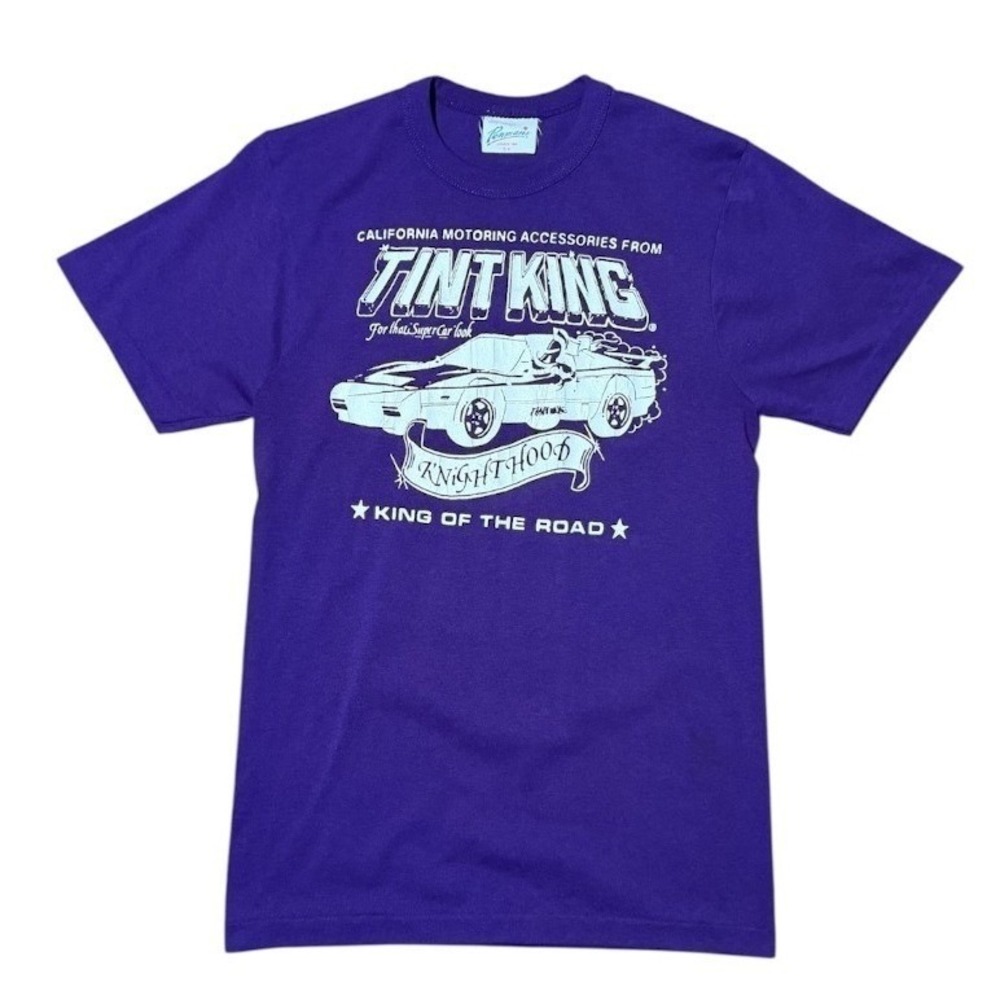 Vintage 80s Tint King California Motors Racing Car Auto Mechanic Graphic T-shirt